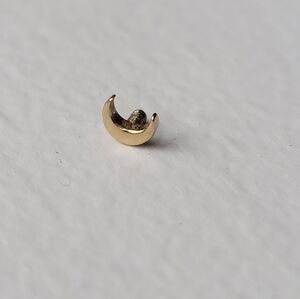 Bvla Yellow Gold YG Crescent Moon Threaded End